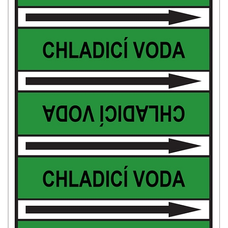 Značení potrubí, chladicí voda